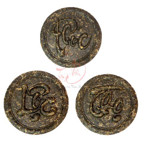Bánh trà lên men Phúc - Lộc - Thọ - Trà Shan Tuyết Cổ Thụ Hà Giang